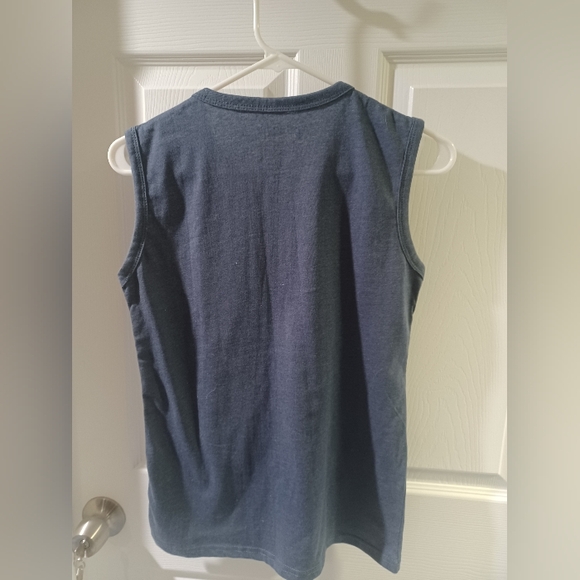 Blue Graphic Tank Top with Dubai Skyline Design - Picture 4 of 4